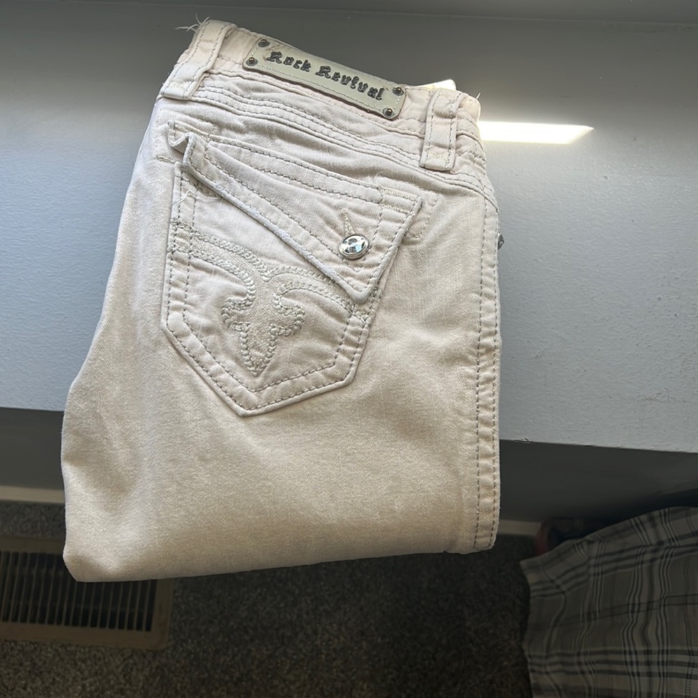 Rock Revival size 27 khaki skinny jeans